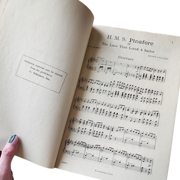 VTG BOOK: H. M. S.‎ PINAFORE OR THELASS THAT LOVED A SAILOR Gilbert Sullivan - Picture 3 of 5